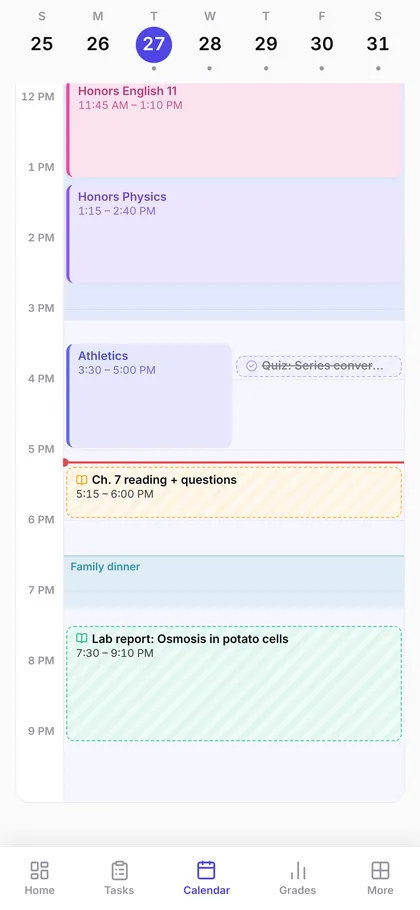 Planner calendar on an iPhone